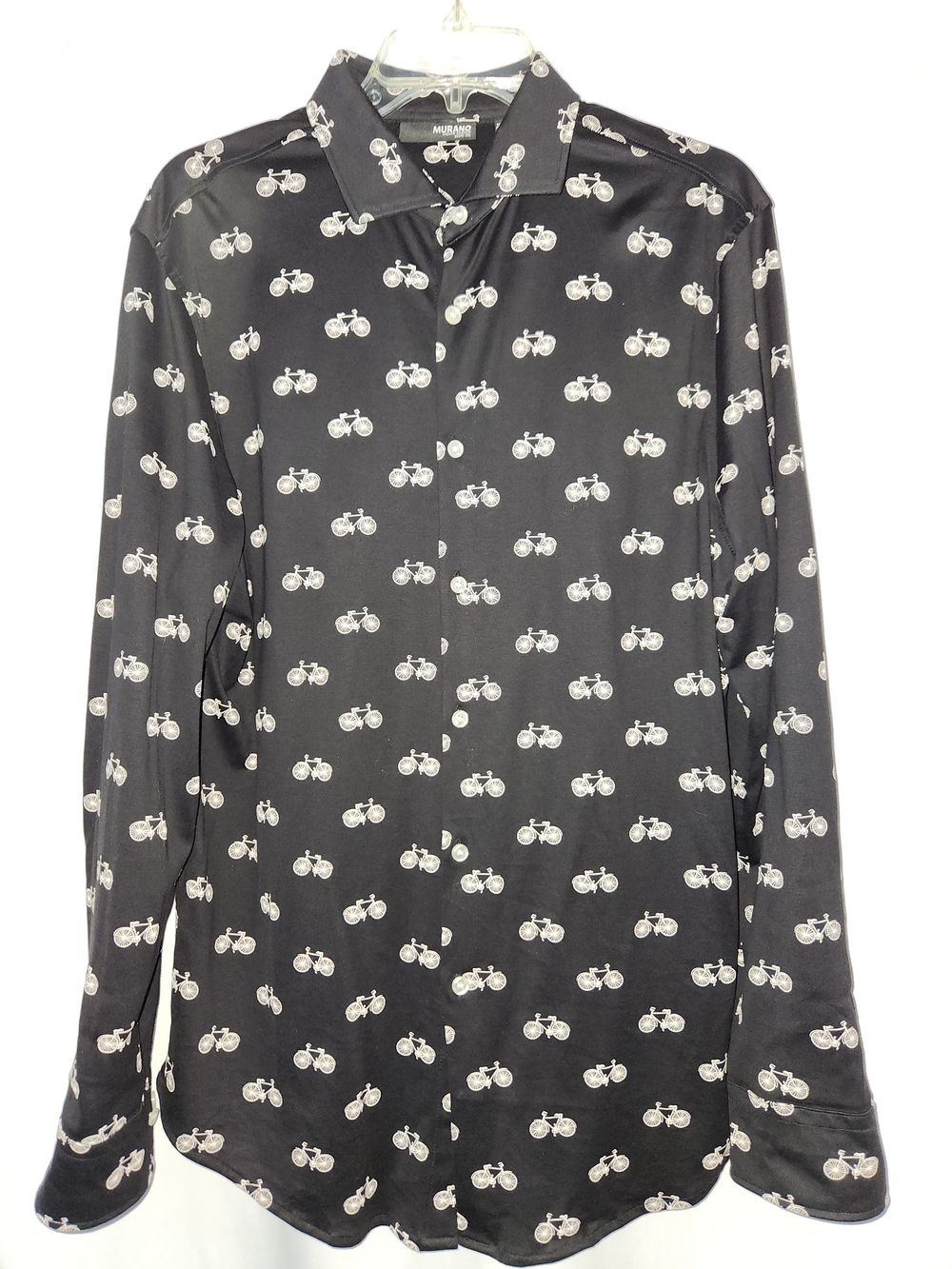 Men's Button-Up Shirt w/white Bicycle Print #contemporary #resort #artistic chic